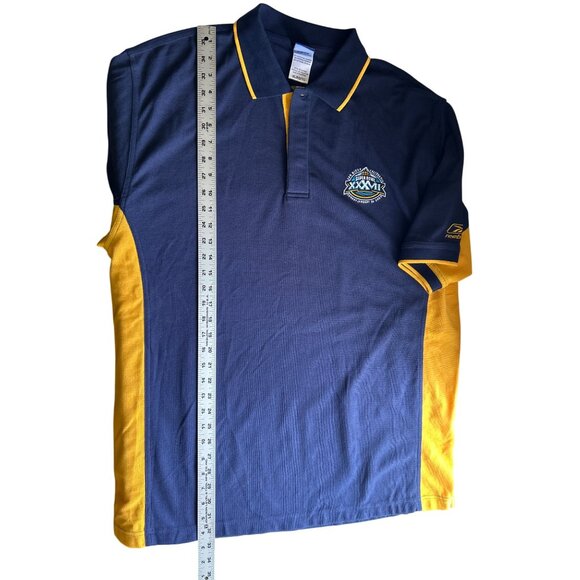 Vtg NFL Super Bowl XXXVII Polo Shirt XL PlayDry Moisture-Wicking Navy & Yellow - Picture 8 of 9
